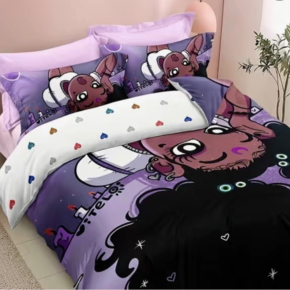 Three pcs duvet cover set for twin size bed